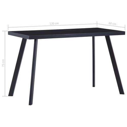 Spisebord 120x60x75 cm hærdet glas sort