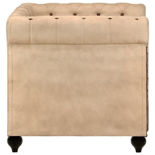 Chesterfieldsofa ægte læder brun