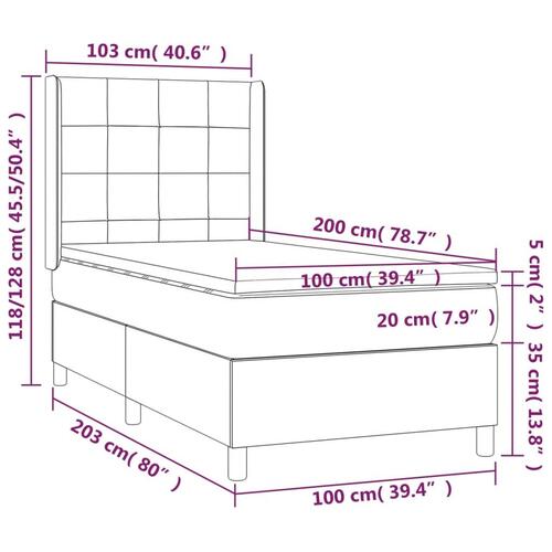 Kontinentalseng med LED-lys 100x200 cm stof sort