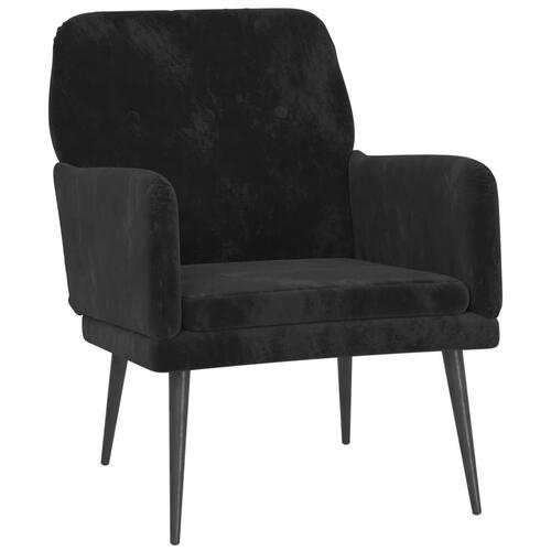 Lænestol 62x79x79 cm velour sort