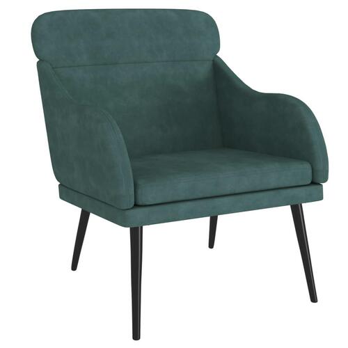 Lænestol 63x76x80 cm velour mørkegrøn