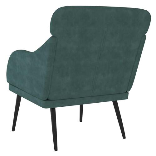 Lænestol 63x76x80 cm velour mørkegrøn