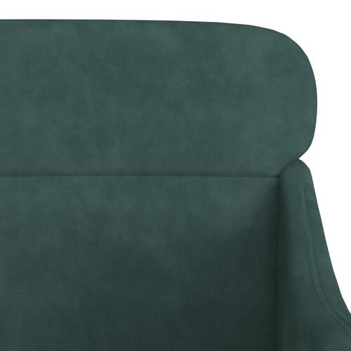 Lænestol 63x76x80 cm velour mørkegrøn