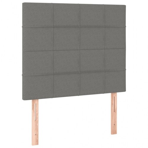 Kontinentalseng med madras 90×200 cm - stof, mørkegrå
