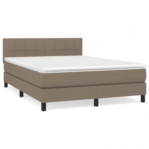 Kontinentalseng med pocketfjedre 140x200 cm - stof gråbrun