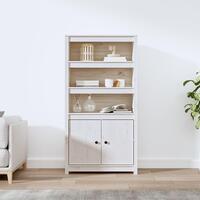 Skab 80x35x154 cm massivt fyrretræ hvid