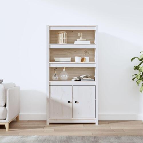 Skab 80x35x154 cm massivt fyrretræ hvid
