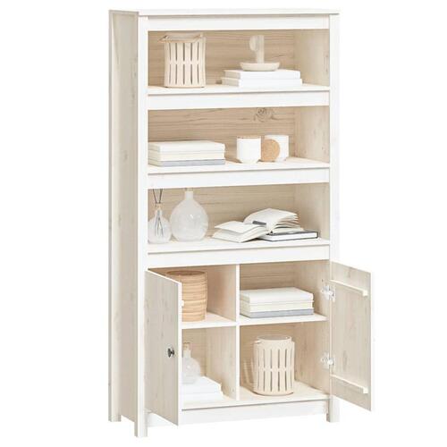 Skab 80x35x154 cm massivt fyrretræ hvid
