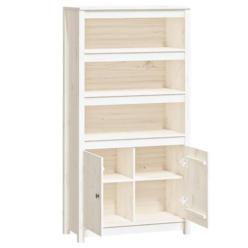 Skab 80x35x154 cm massivt fyrretræ hvid