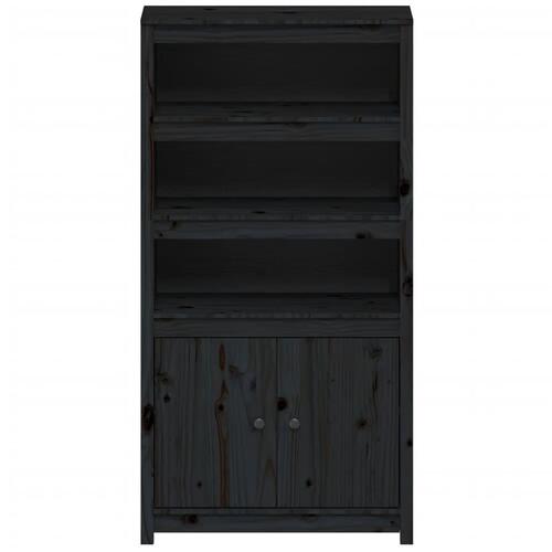 Skab 80x35x154 cm massivt fyrretræ sort