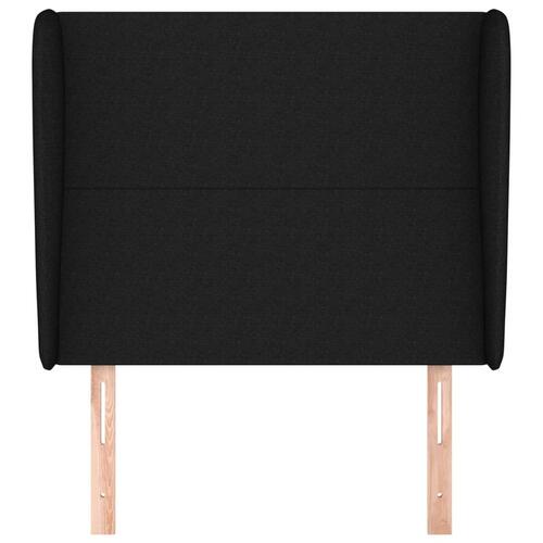 Sengegavl med kanter 103x23x118/128 cm stof sort