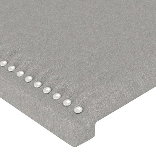 Sengegavl med kanter 103x23x118/128 cm stof lysegrå