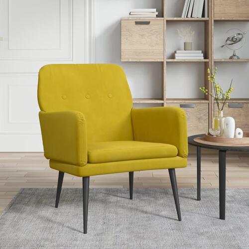 Lænestol 62x79x79 cm velour gul