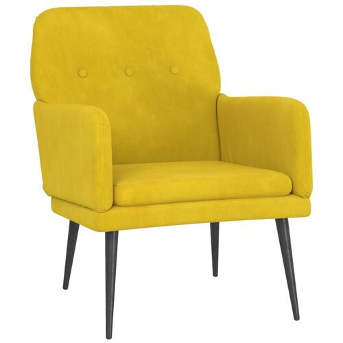 Lænestol 62x79x79 cm velour gul