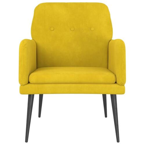 Lænestol 62x79x79 cm velour gul