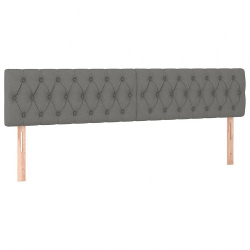 Kontinentalseng med madras 200x200 cm - stof, mørkegrå