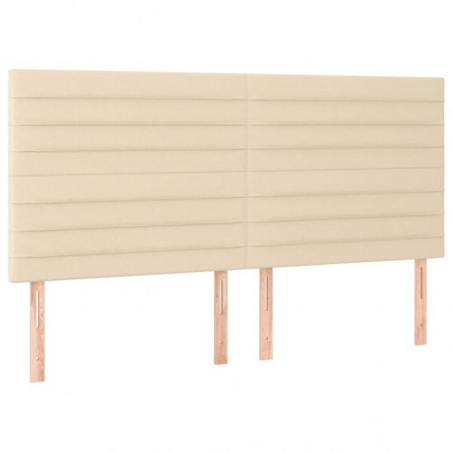 Kontinentalseng med madras 160×200 cm - stof, cremefarvet