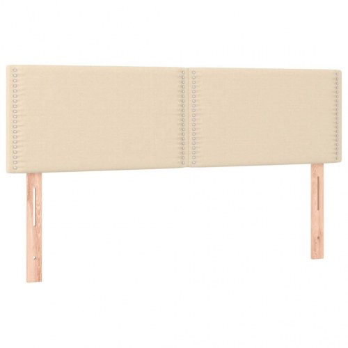 Kontinentalseng med madras 140x190 cm - stof, cremefarvet