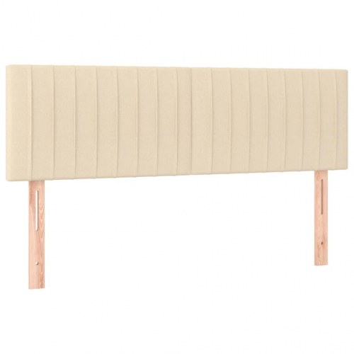 Kontinentalseng med madras 140x190 cm - stof, cremefarvet