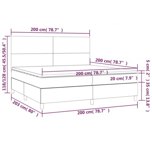 Kontinentalseng med madras 200×200 cm - stof, blå