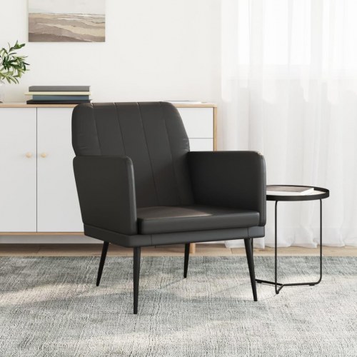 Lænestol 61x78x80 cm kunstlæder sort