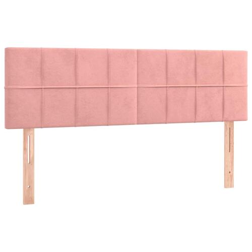 Sengegavle 2 stk. 72x5x78/88 cm fløjl lyserød