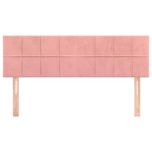 Sengegavle 2 stk. 72x5x78/88 cm fløjl lyserød