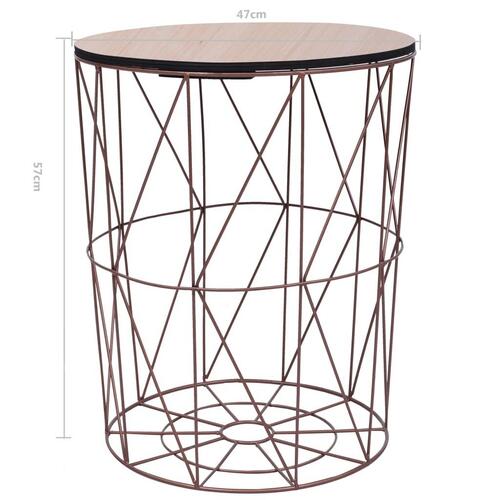 Sofabord Ø 47 cm kobberfarvet