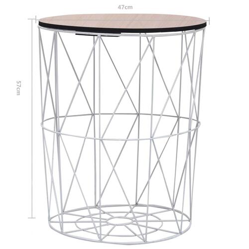 Sofabord Ø 47 cm hvid
