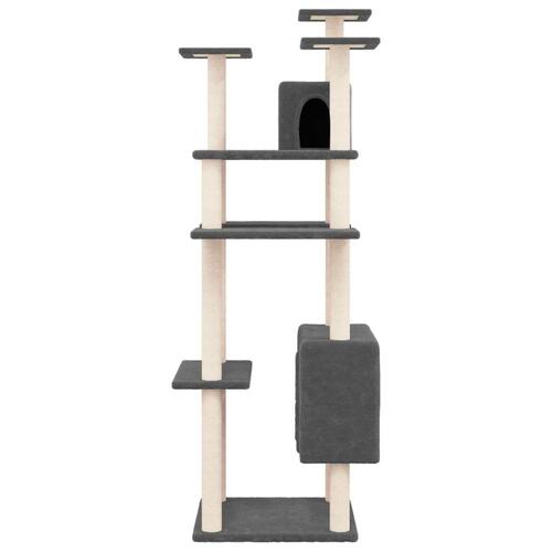 Kradsetræ med sisalstolper 162 cm mørkegrå
