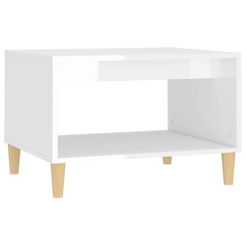 Sofabord 60x50x40 cm konstrueret træ hvid højglans
