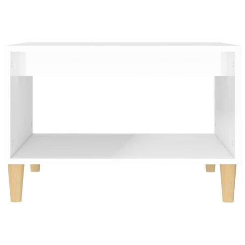 Sofabord 60x50x40 cm konstrueret træ hvid højglans