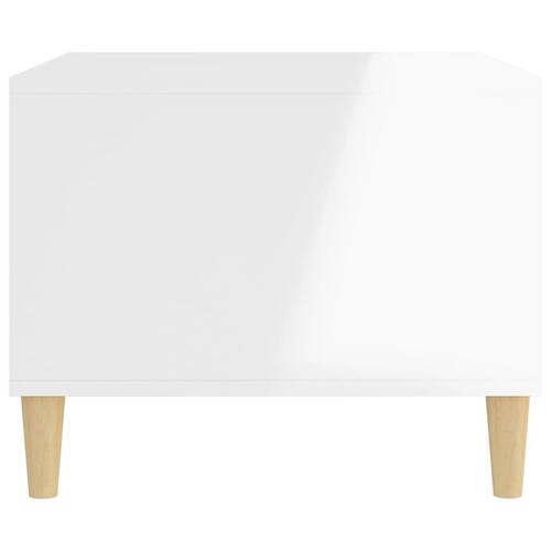 Sofabord 60x50x40 cm konstrueret træ hvid højglans