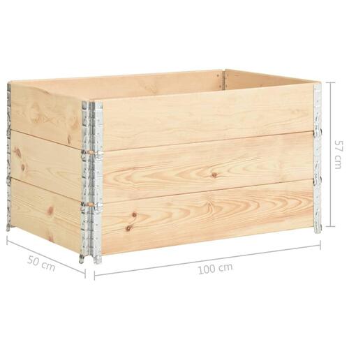 Pallerammer 3 stk. 50x100 cm massivt fyrretræ