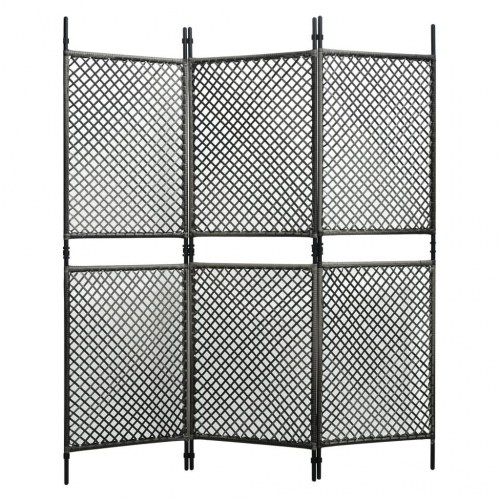 3-panels rumdeler 180x200 cm polyrattan antracitgrå