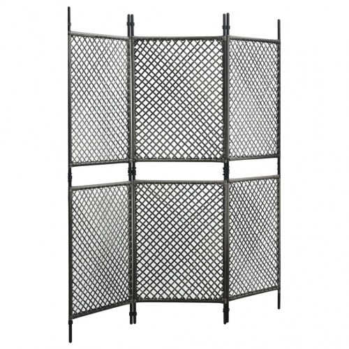 3-panels rumdeler 180x200 cm polyrattan antracitgrå