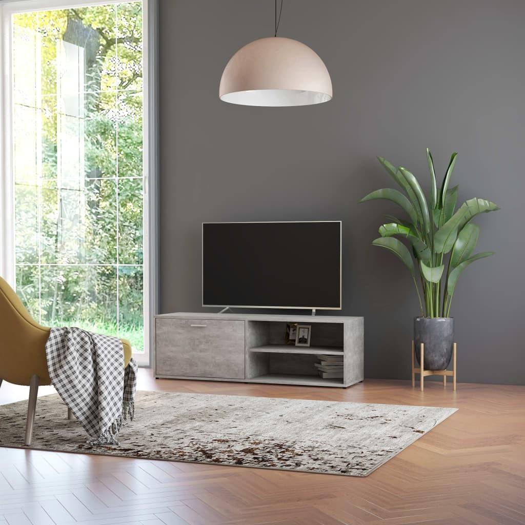 Tv-bord 120x34x37 cm konstrueret træ betongrå