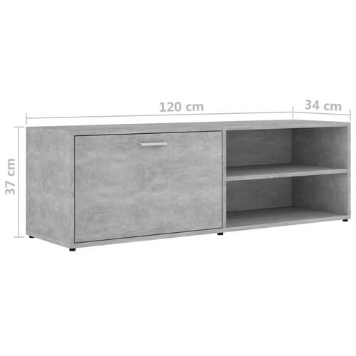 Tv-bord 120x34x37 cm konstrueret træ betongrå
