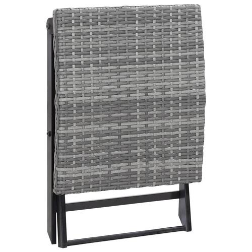 Foldbar taburet polyrattan grå