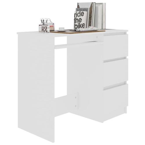 Skrivebord 90x45x76 cm konstrueret træ hvid