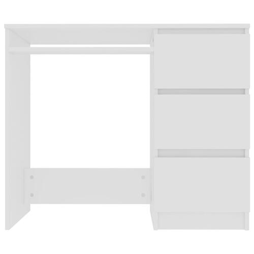 Skrivebord 90x45x76 cm konstrueret træ hvid