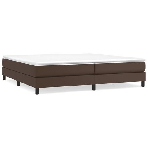 Kontinentalseng med madras 200x200 cm kunstlæder brun