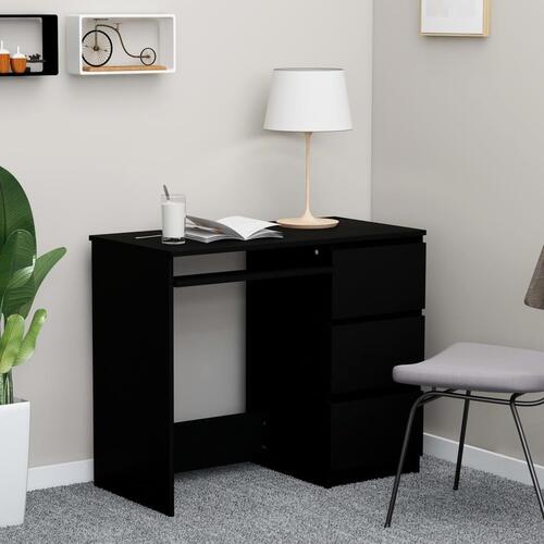 Skrivebord 90x45x76 cm konstrueret træ sort