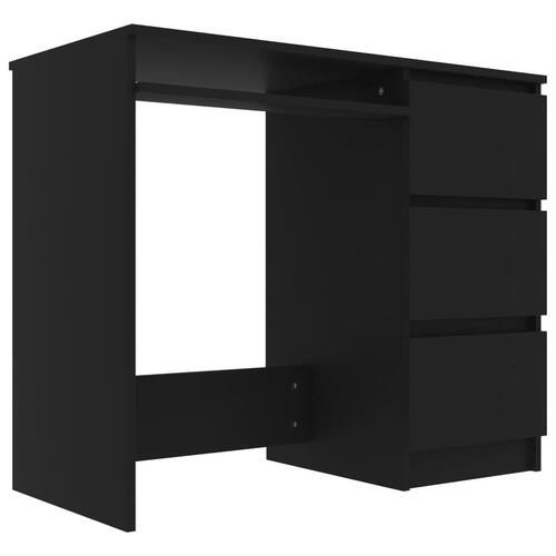 Skrivebord 90x45x76 cm konstrueret træ sort