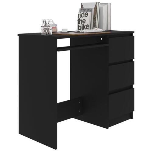 Skrivebord 90x45x76 cm konstrueret træ sort