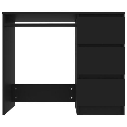 Skrivebord 90x45x76 cm konstrueret træ sort