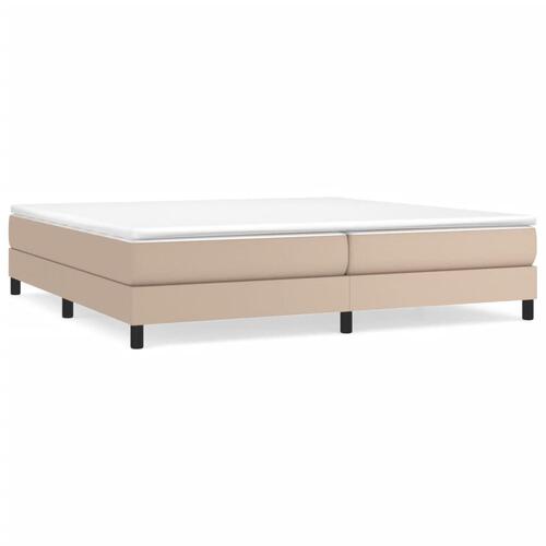 Sengeramme 200x200 cm kunstlæder cappuccinofarvet