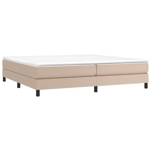 Sengeramme 200x200 cm kunstlæder cappuccinofarvet