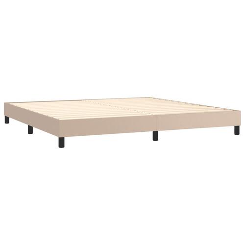 Sengeramme 200x200 cm kunstlæder cappuccinofarvet