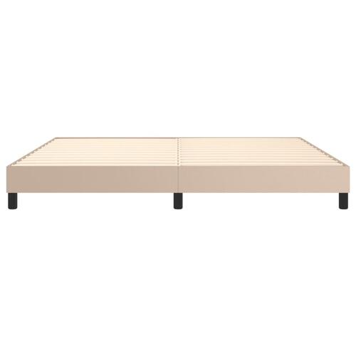 Sengeramme 200x200 cm kunstlæder cappuccinofarvet